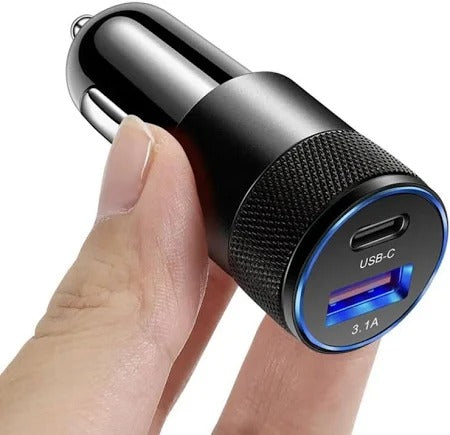 Car Adapter Type C Dual Port with Usb