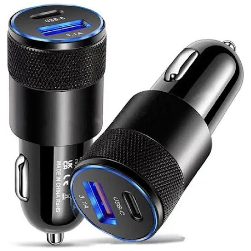 Car Adapter Type C Dual Port with Usb